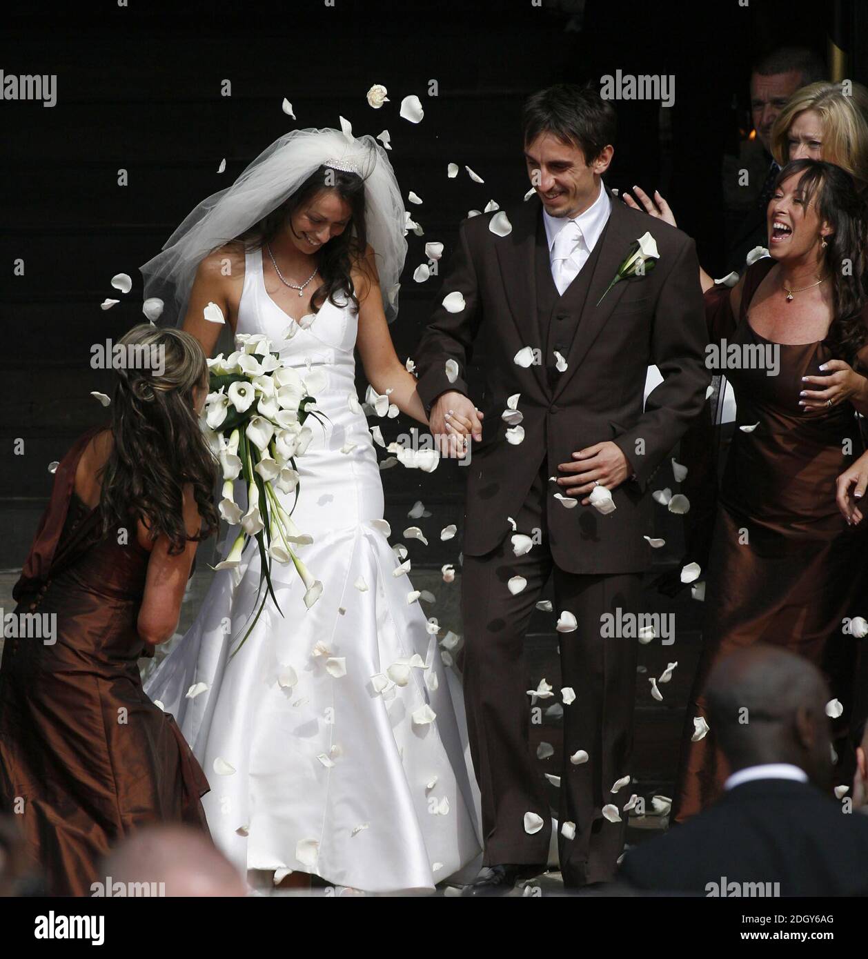Emma Hadfield and Gary Neville at their wedding, Manchester Cathedral