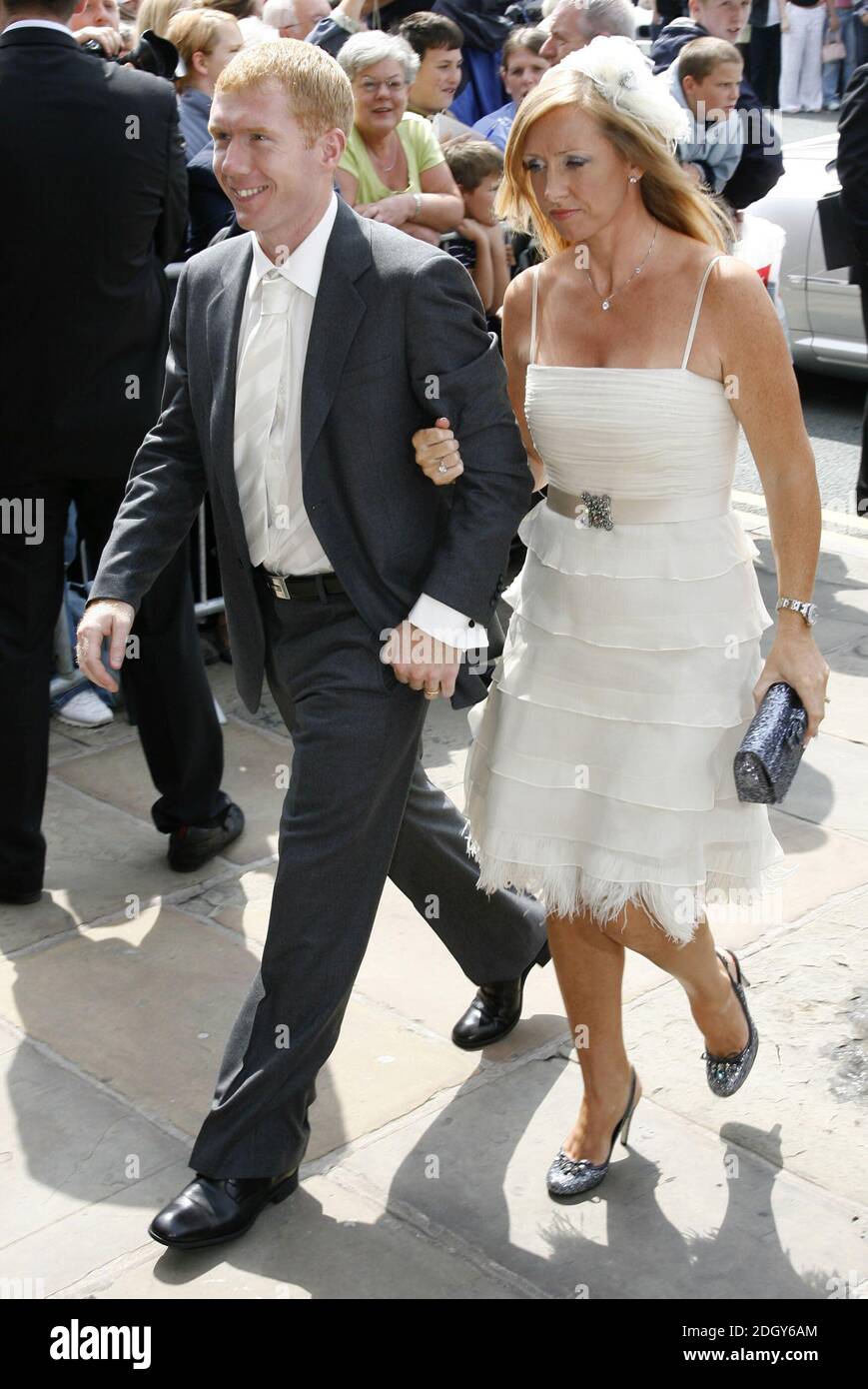 Paul Scholes and his wife Claire at the Gary Neville and Emma Hadfield