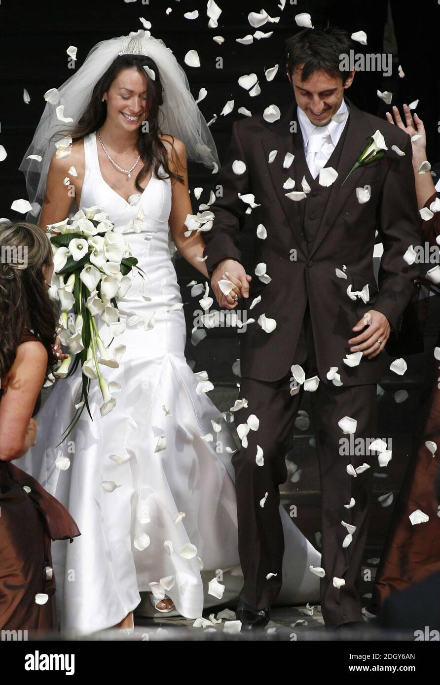 Emma Hadfield and Gary Neville at their wedding, Manchester Cathedral