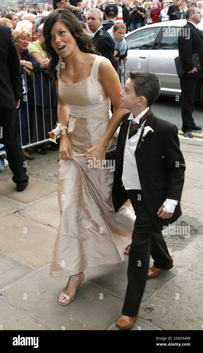 A bridesmaid at the Gary Neville and Emma Hadfield wedding, Manchester