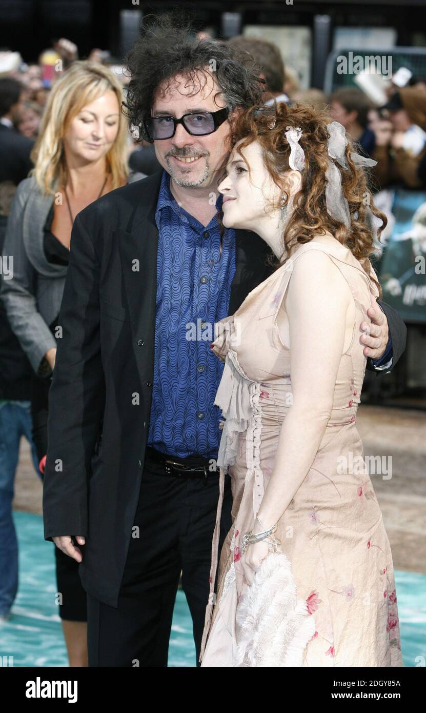 Tim Burton and Helena Bonham Carter arriving at the European Premiere of Harry  Potter and the Order of the Phoenix, Odeon Cinema, Leicester Square, London  Stock Photo - Alamy