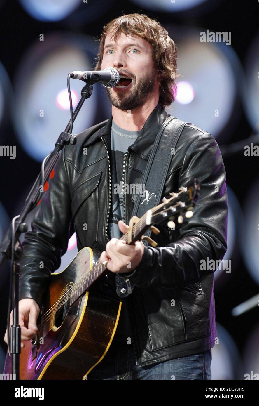 James Blunt live at the Live Earth London Concert, Wembley Stadium, London. Stock Photo