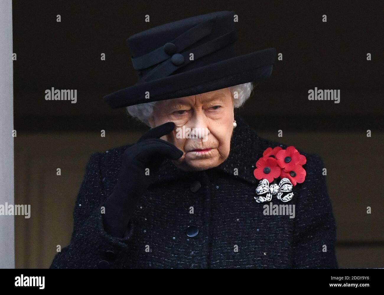 The Queen attending the National Service of Remembrance at the Cenotaph