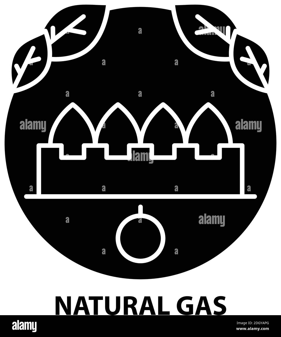 natural gas symbol icon, black vector sign with editable strokes, concept illustration Stock Vector