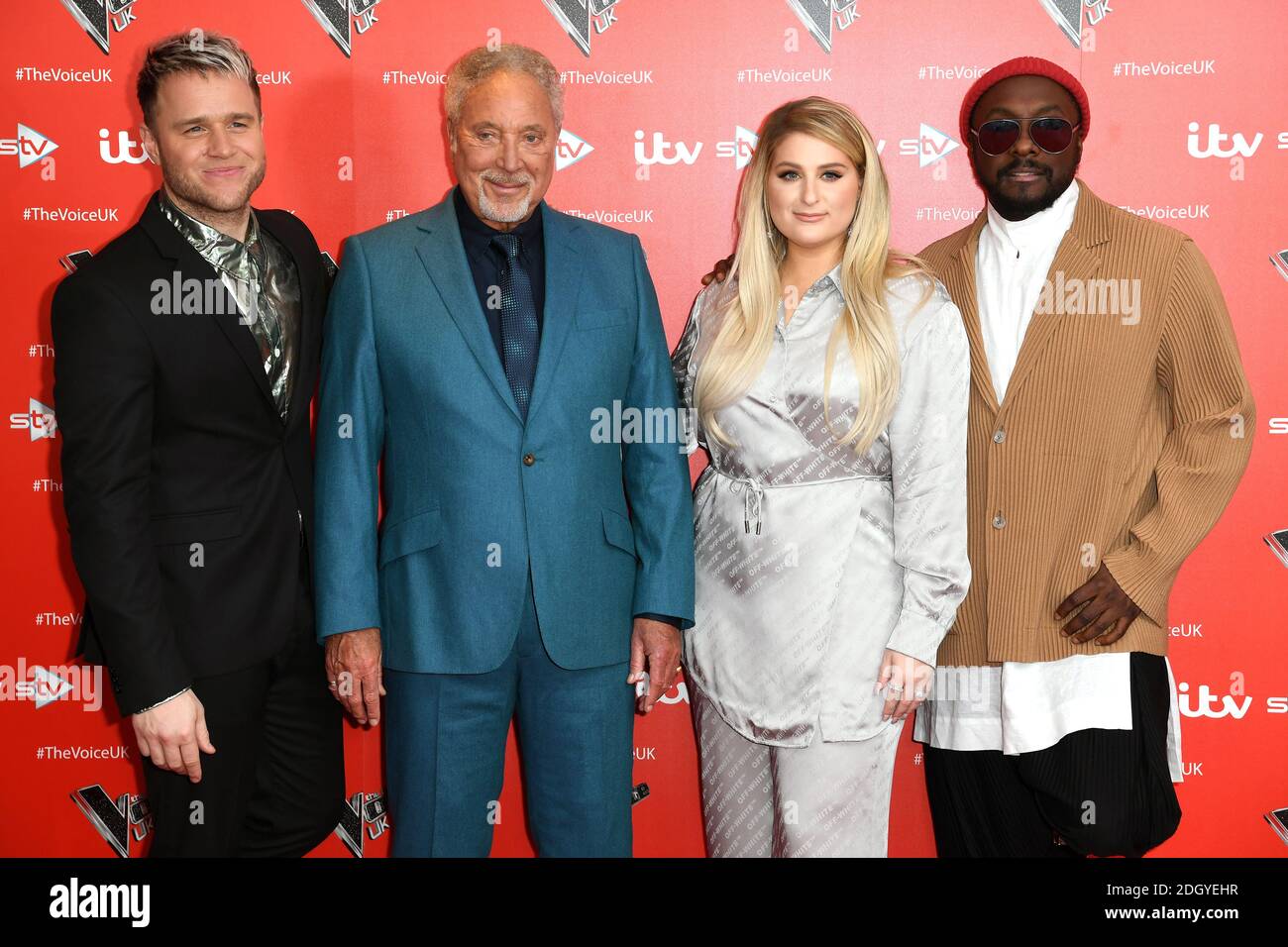 Olly Murs, Tom Jones, Meghan Trainor and will.i.am (left to right