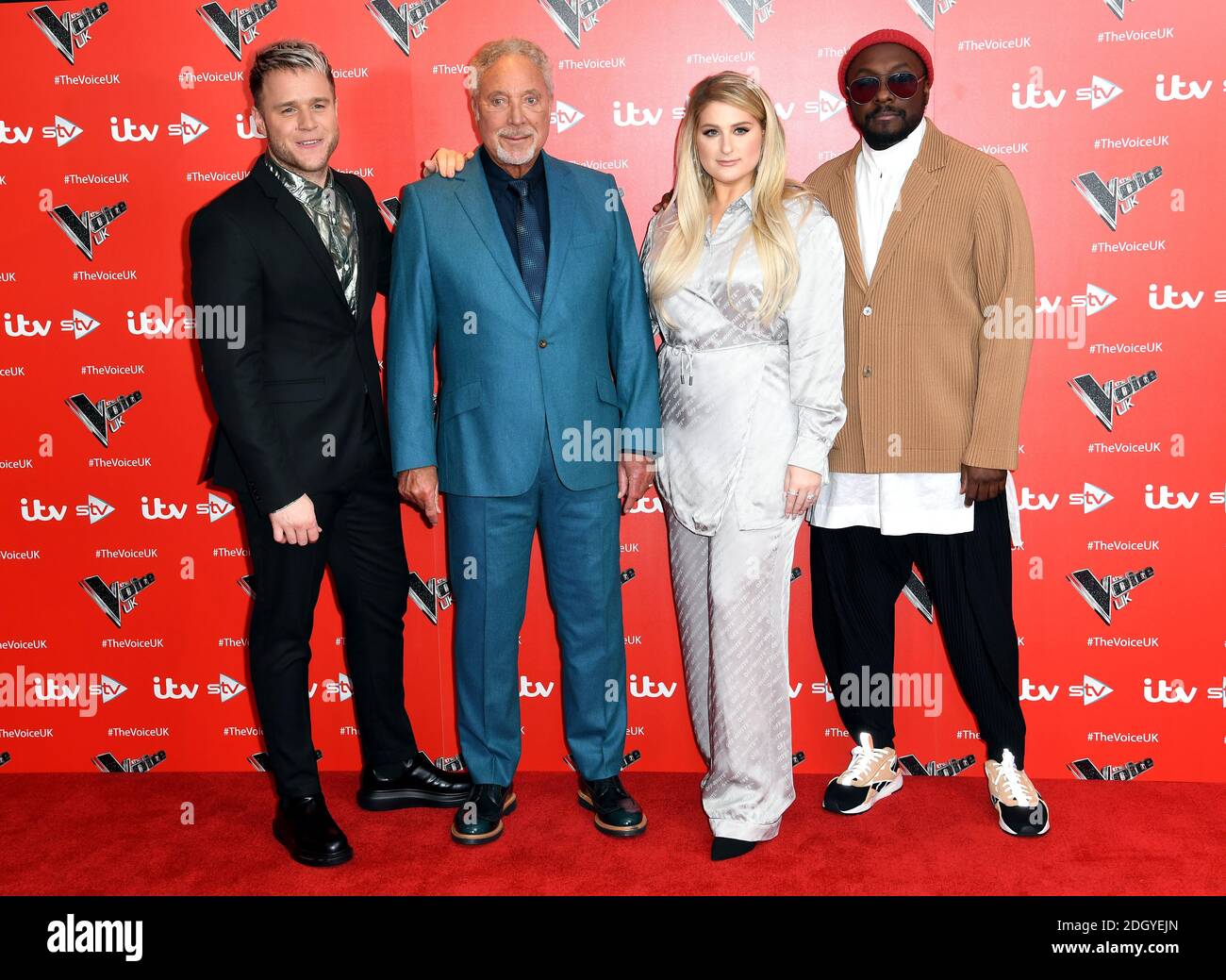 Olly Murs, Tom Jones, Meghan Trainor and will.i.am (left to right