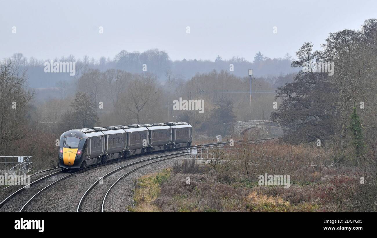 GV's of the village of Kintbury, near Hungerford, Berkshire - Train line, Wednesday 2nd December 2020. Stock Photo