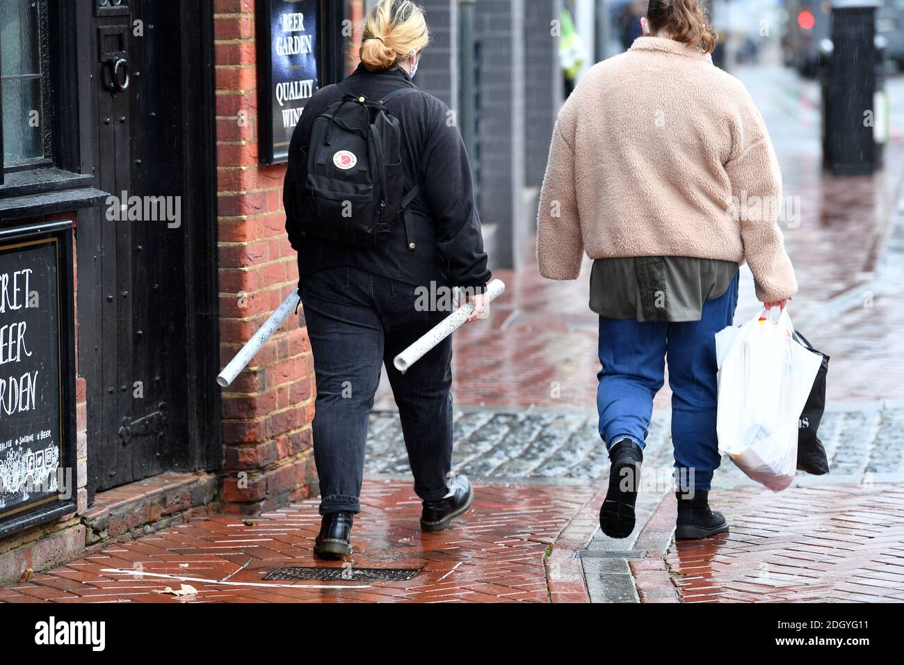 Scenes around Broad Street, Reading, Berkshire, the day after Lockdown 2 ends, Thursday 3rd December 2020. Stock Photo