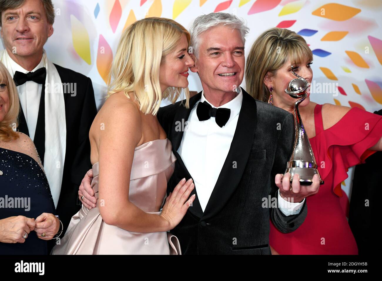 Holly Wiloughby and Phillip Schofield with the award for award for best live magazine in the Press Room at the National Television Awards 2020 held at the O2 Arena, London. Photo credit should read: Doug Peters/EMPICS Stock Photo