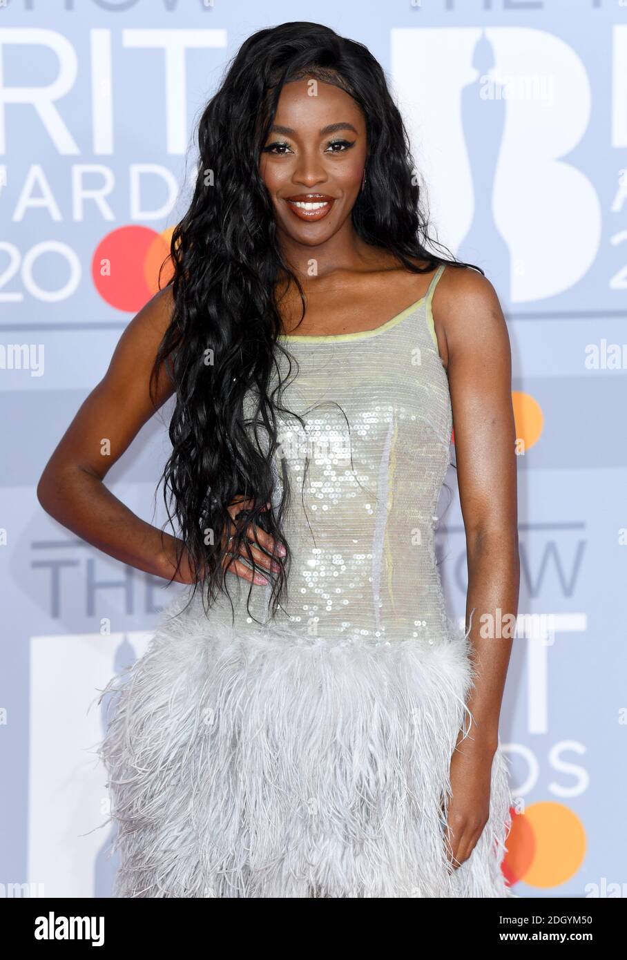AJ Odudu arriving for the Brit Awards 2020 at the O2 Arena, London. Photo credit should read: Doug Peters/EMPICS Stock Photo