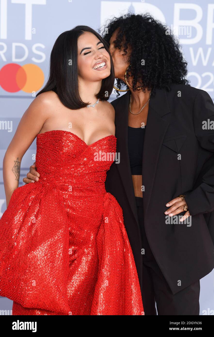 Mabel and mother Neneh Cherry arriving for the Brit Awards 2020 at the ...