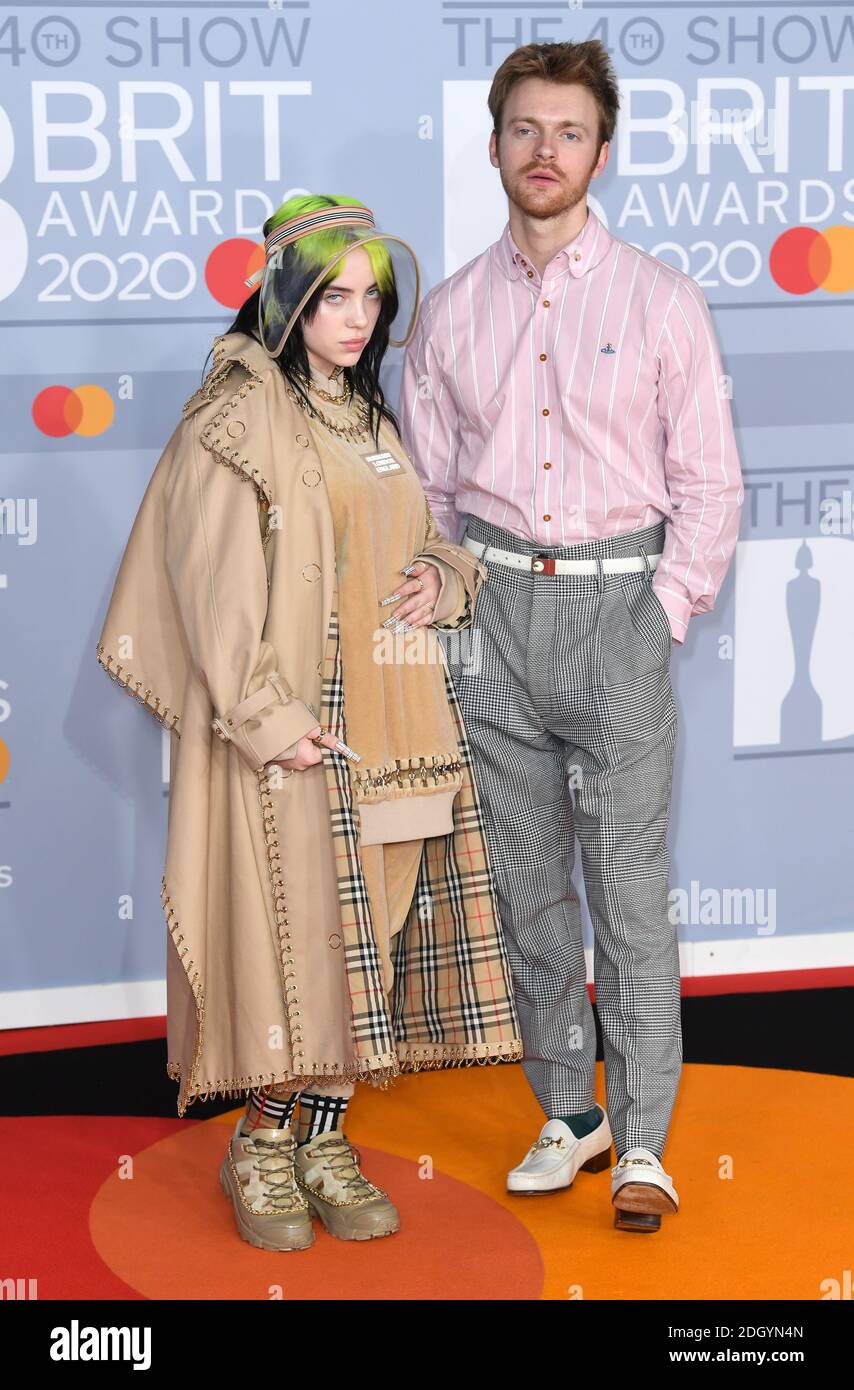Billie Eilish and brother Finneas O'Connell arriving for the Brit