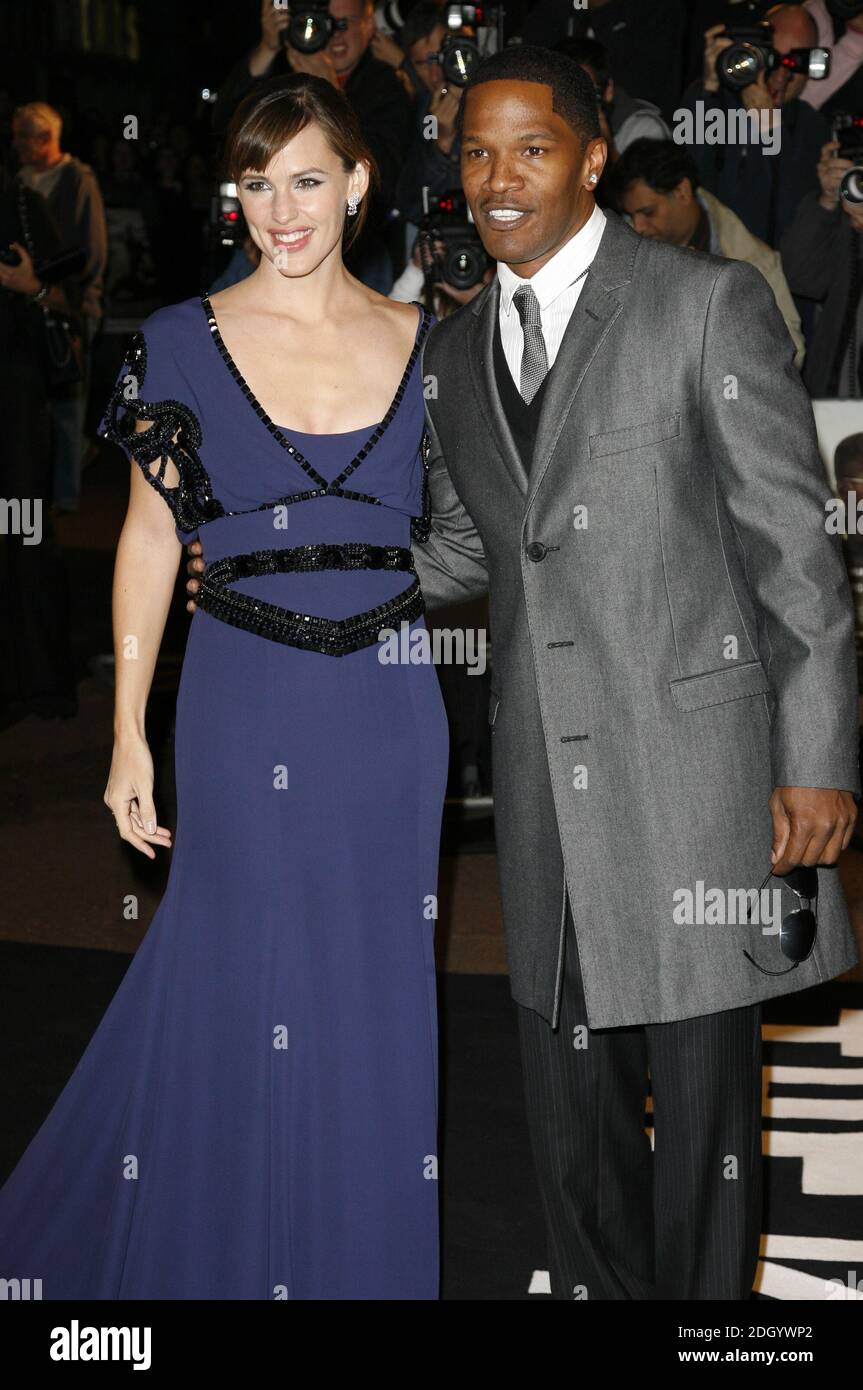 Jennifer Garner and Jamie Foxx arriving at the UK Premiere of Kingdom, Odeon West End Cinema