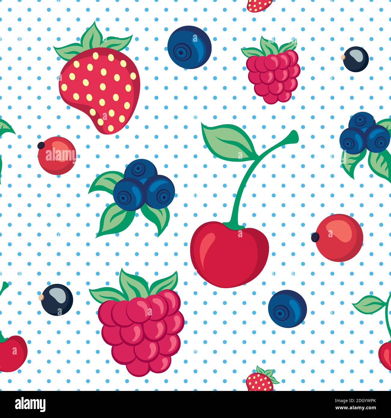 seamless pattern with berries on a white background. Stock Vector