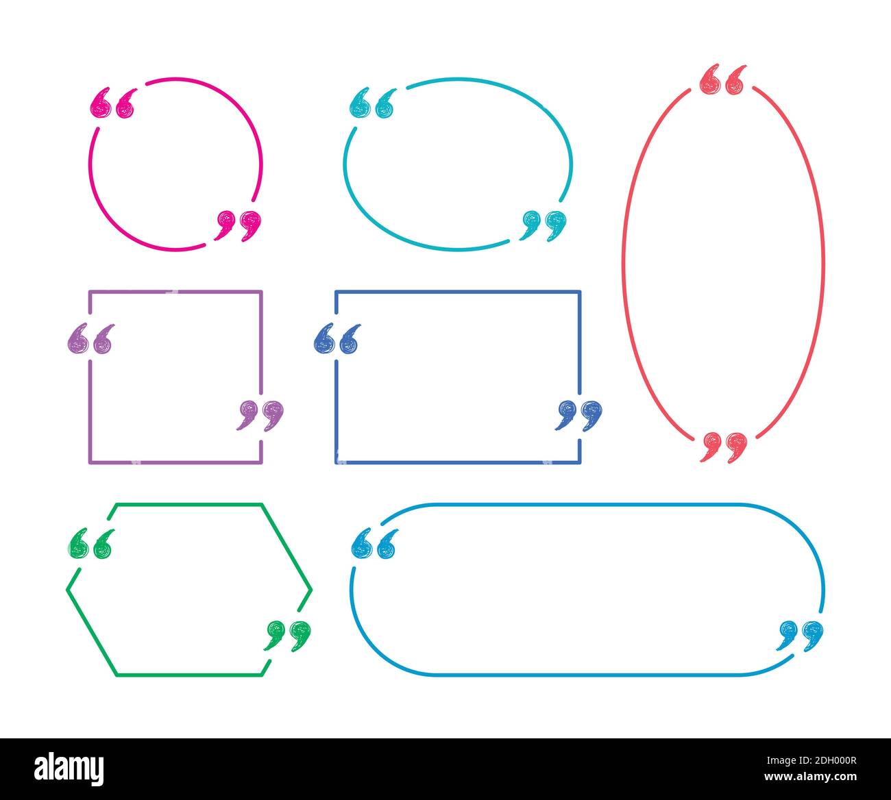 Set vector quotes hand Cut Out Stock Images & Pictures - Alamy