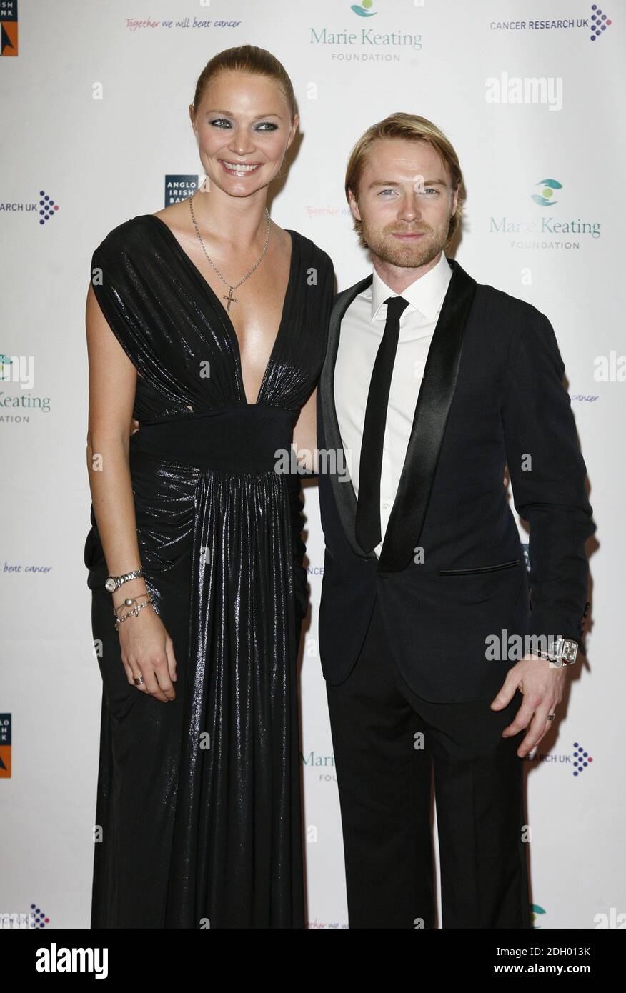 Jodie Kidd and Ronan Keating arriving at the Emeralds and Ivy Ball in aid of Cancer Research UK and The Marie Keating Foundation, Old Billingsgate Market, London. Stock Photo