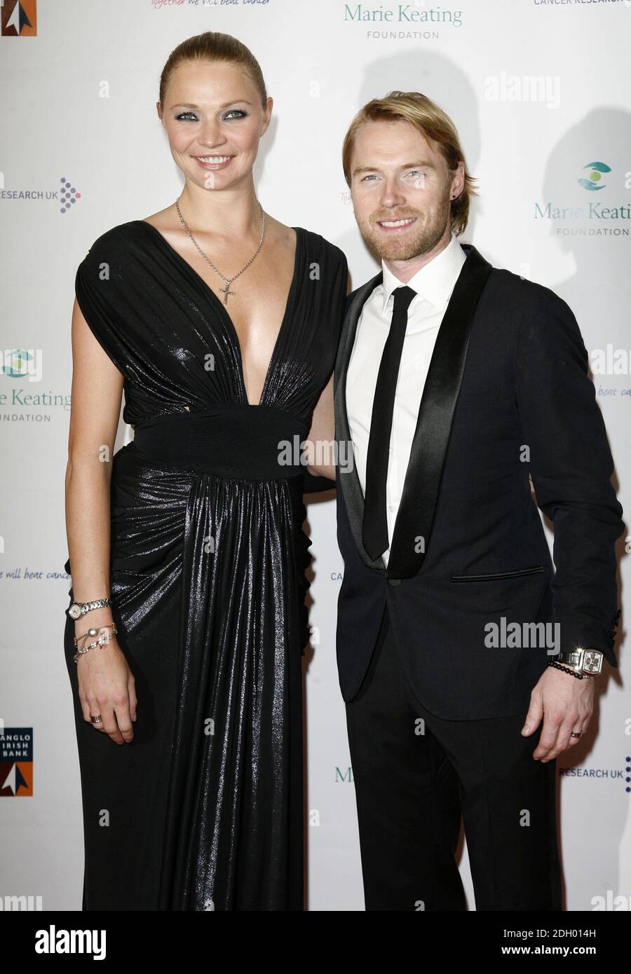 Jodie Kidd and Ronan Keating arriving at the Emeralds and Ivy Ball in aid of Cancer Research UK and The Marie Keating Foundation, Old Billingsgate Market, London. Stock Photo