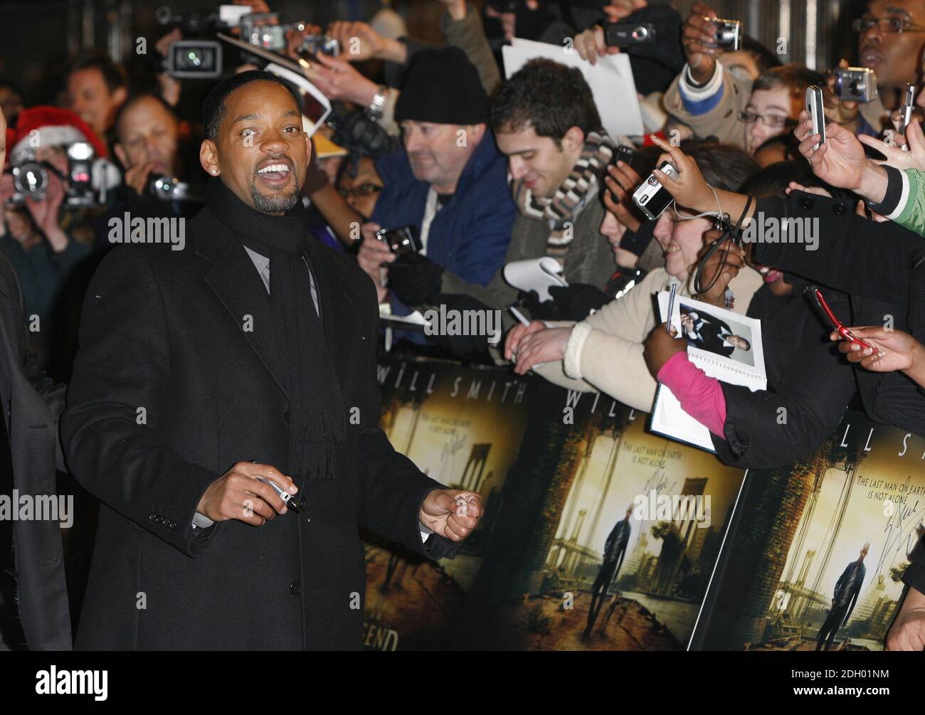 Will Smith attends the UK premiere of 'I Am Legend' held at the Odeon Cinema in Leicester Square, London. Stock Photo