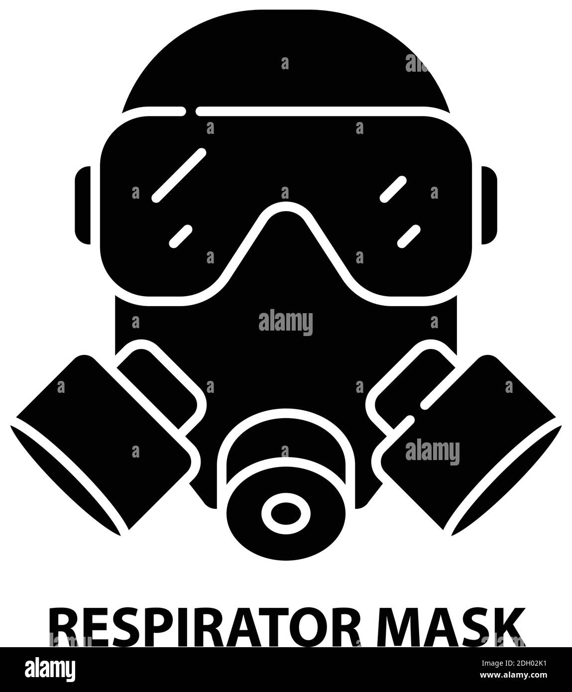respirator mask icon, black vector sign with editable strokes, concept
