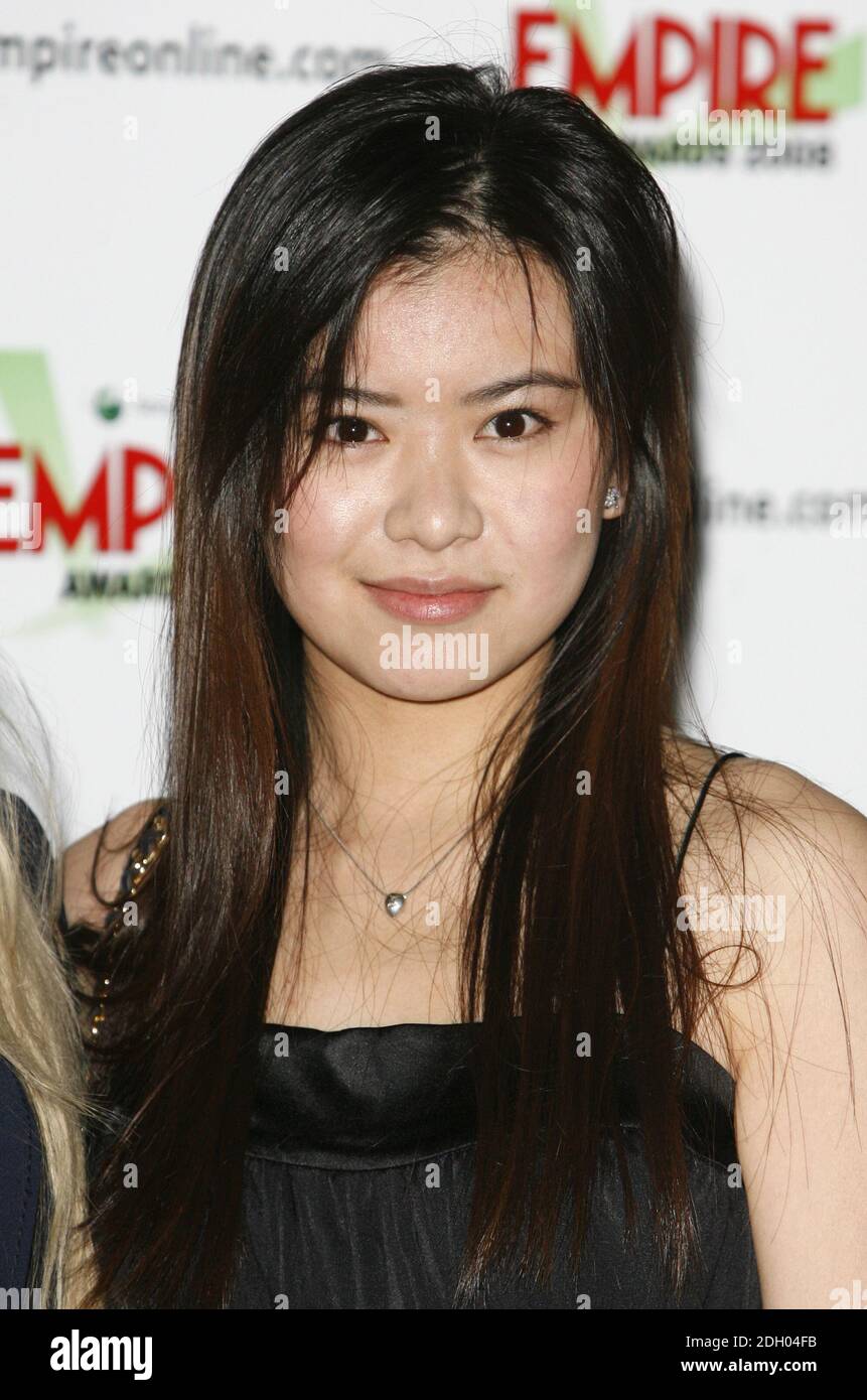 Katie Leung attends the pre-drinks for the Empire Film Awards at the Grosvenor House Hotel on Park Lane in central London. Stock Photo
