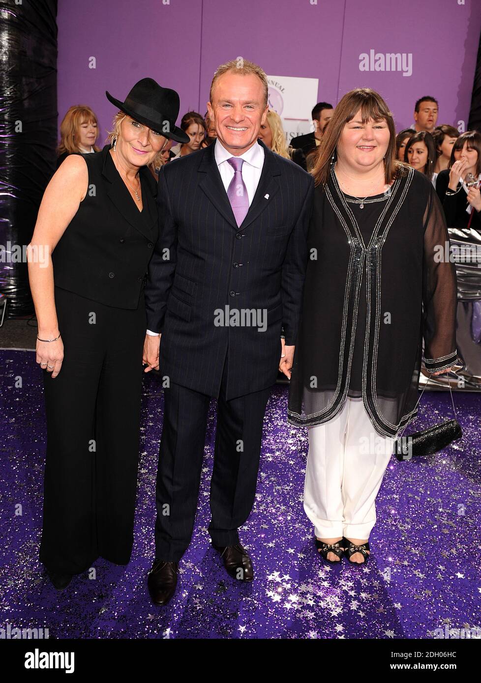 (left to right) Linda Henry, Bobby Davro and Cheryl Fergison arrive for the British Soap Awards 2008 at BBC Television Centre, Wood Lane, London, W12. Stock Photo