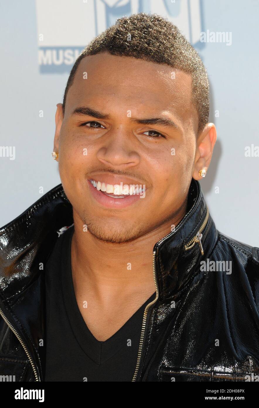 Chris Brown arriving at the 2008 MTV Movie Awards, Universal Studios, Los Anglels. Stock Photo