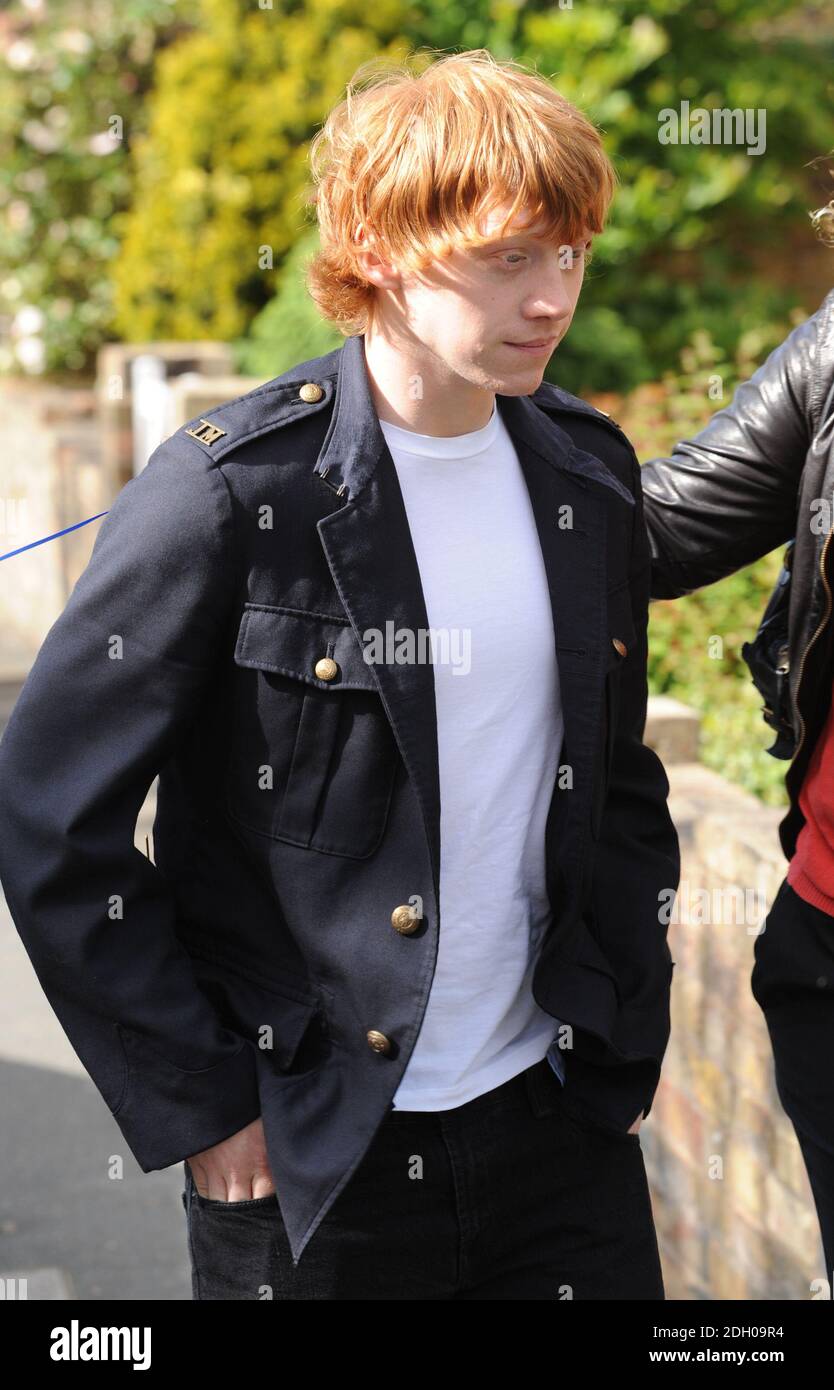 Rupert Grint at the Memorial Service for Robert Knox, 18, who played Marcus Belby in the forthcoming film Harry Potter and the Half Blood Prince, and was fatally injured outside a bar in Sidcup last month. Held at St John the Evangelist church in Sidcup, Kent. Stock Photo