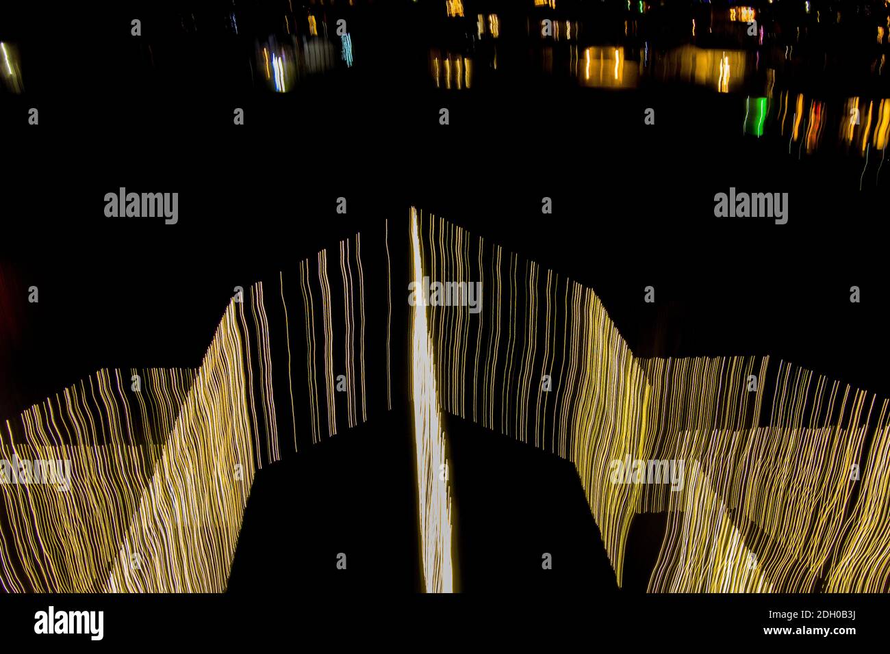 Christmas lights abstract image with a drone Stock Photo