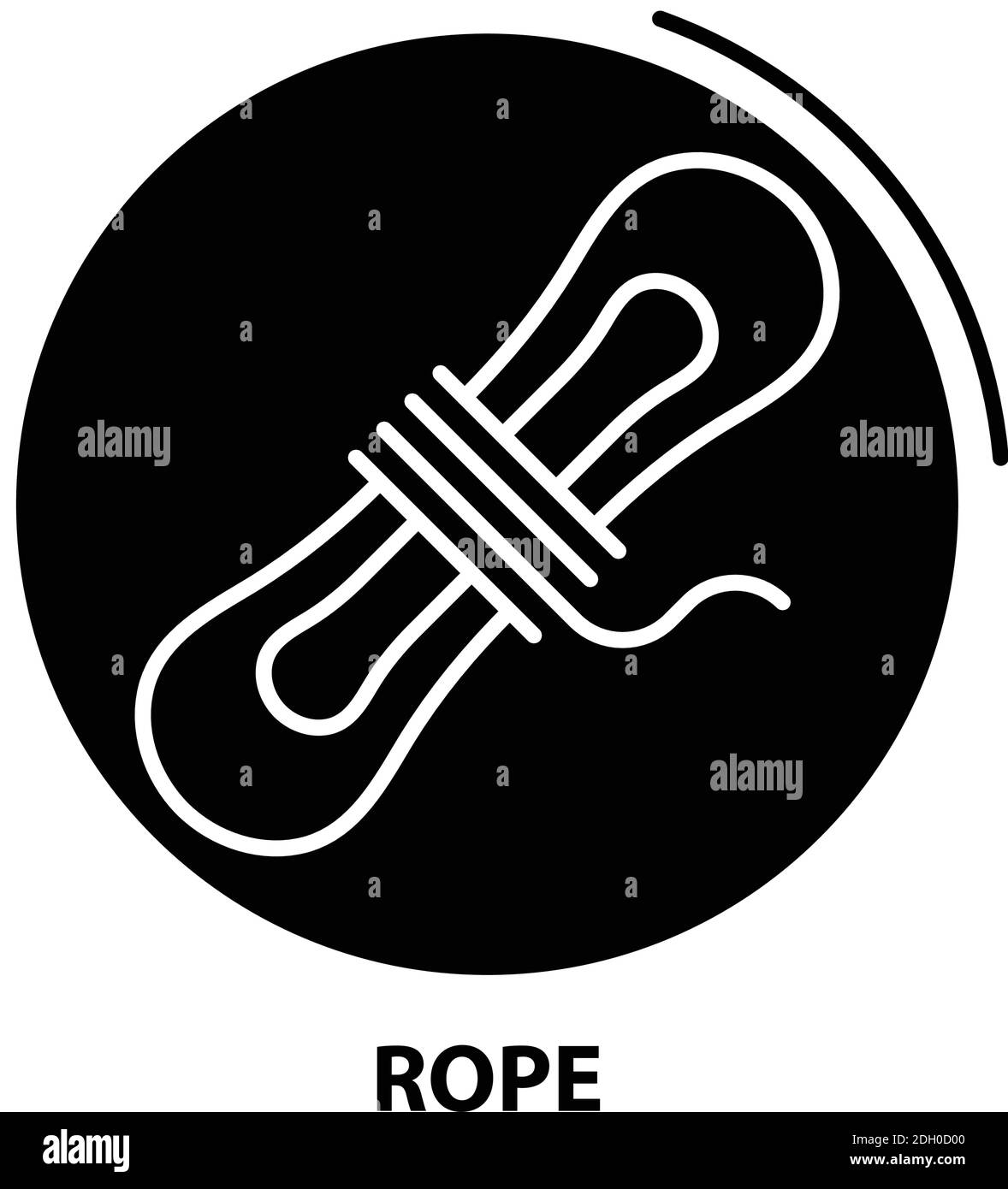 rope symbol icon, black vector sign with editable strokes, concept