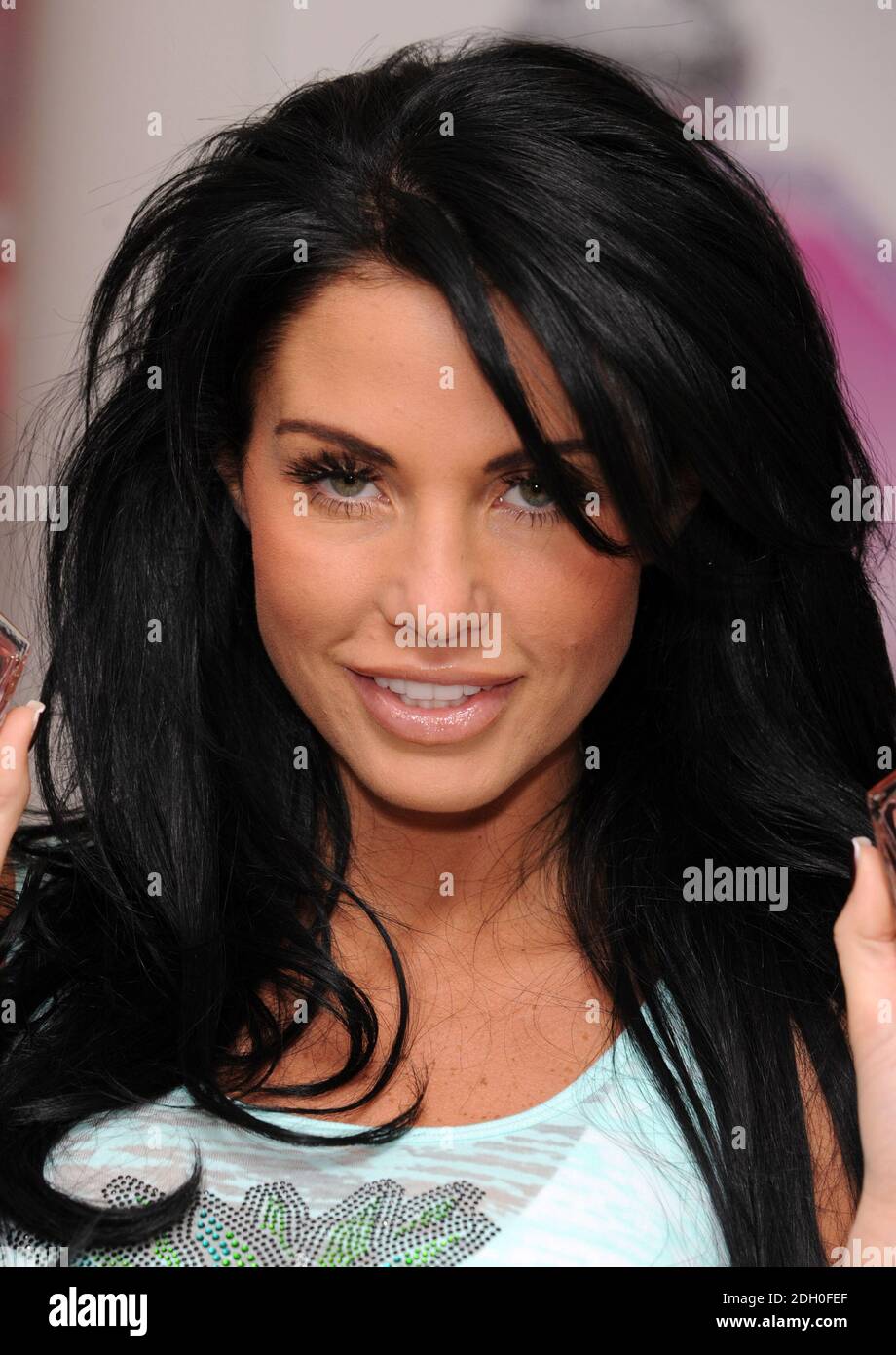 Katie Price promotes her perfume 'Besotted' at Boots, Bluewater Shopping Centre in Kent Stock
