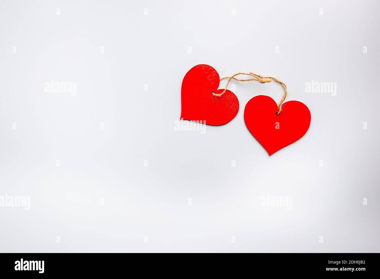Red Heart shapes on abstract white background. Love concept for ...