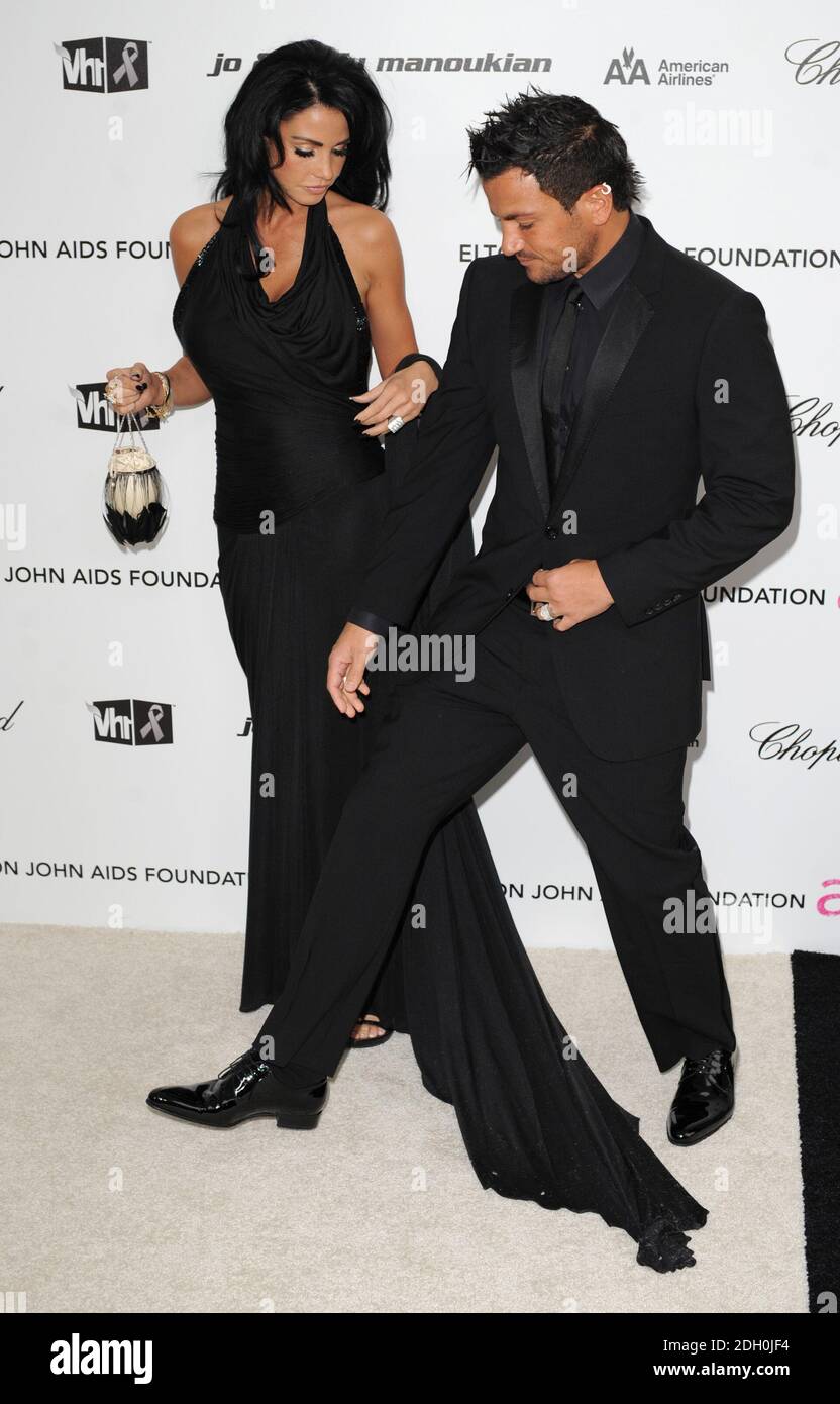 Katie Price and Peter Andre arriving at the 17th Annual Elton John AIDS Foundation Oscar Party at the Pacific Design Center, West Hollywood. Stock Photo