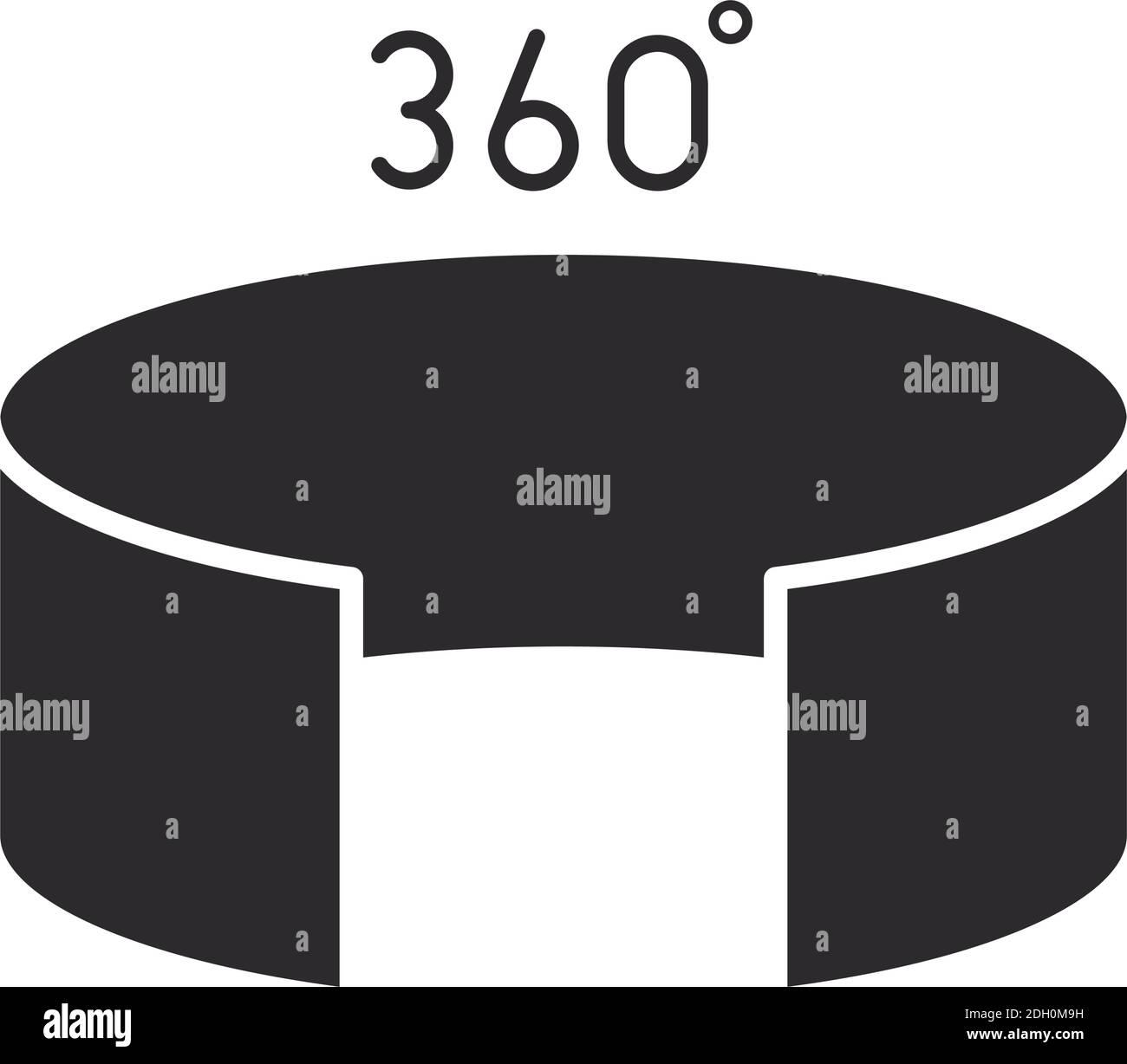 augmented reality rotating and 360 degree vector illustration silhouette style Stock Vector