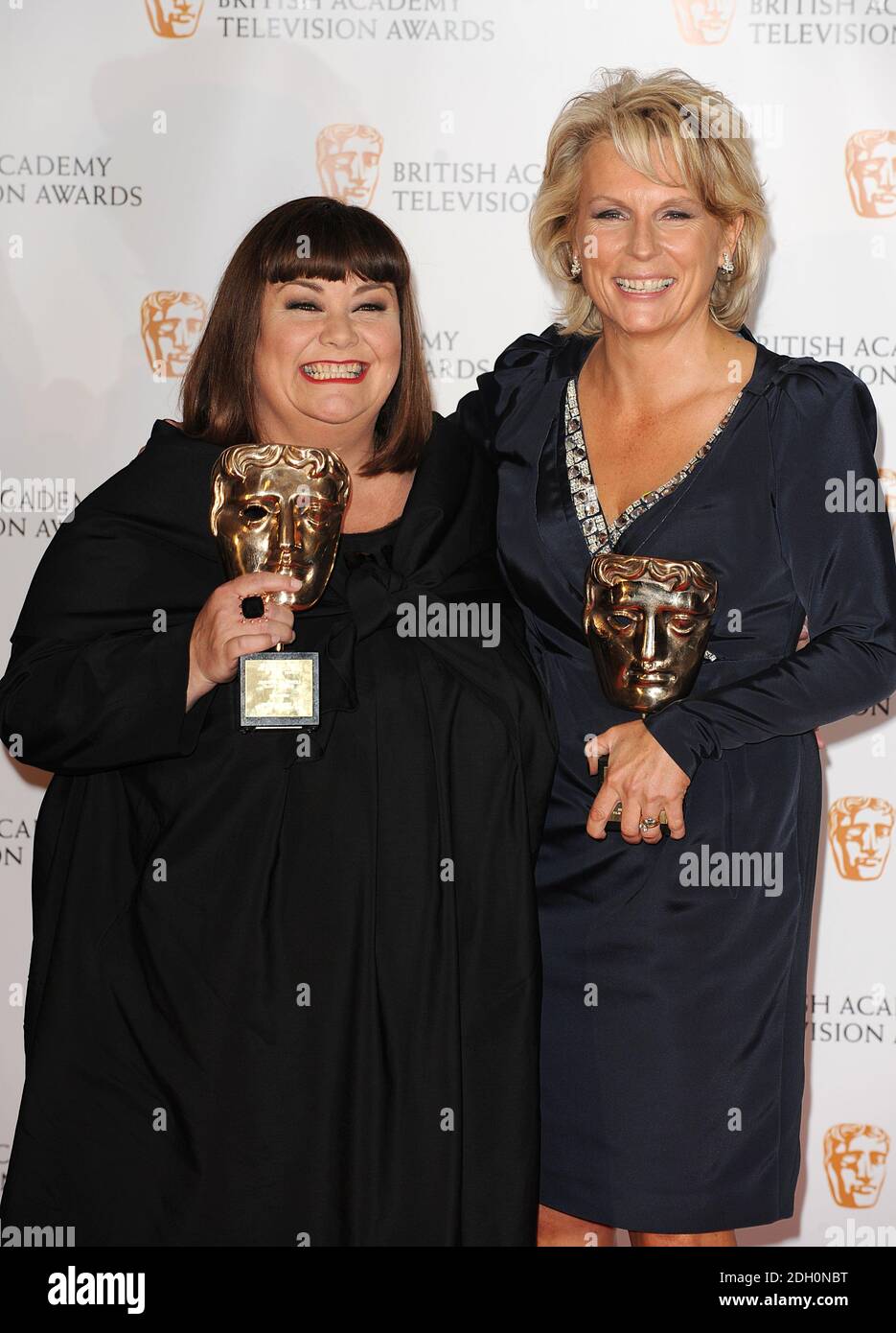 Dawn French (left) and Jennifer Saunders receive the Academy Fellowship award at the British Academy Television Awards at the Royal Festival Hall in central London. Stock Photo