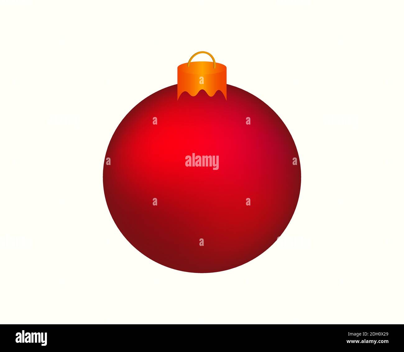 Red Christmas Ball on white background. Vector Illustration.  Stock Vector