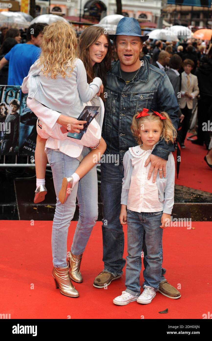Jamie Oliver with wife Jools Oliver and children Poppy Honey and Daisy