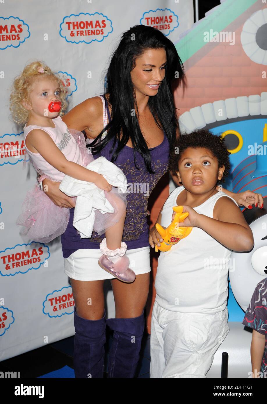 Katie Price And Children Princess And Harvey At The Thomas And Friends Feature Length Animation Hero Of The Rails Premiere At Vue Cinema Leicester Square London Stock Photo Alamy