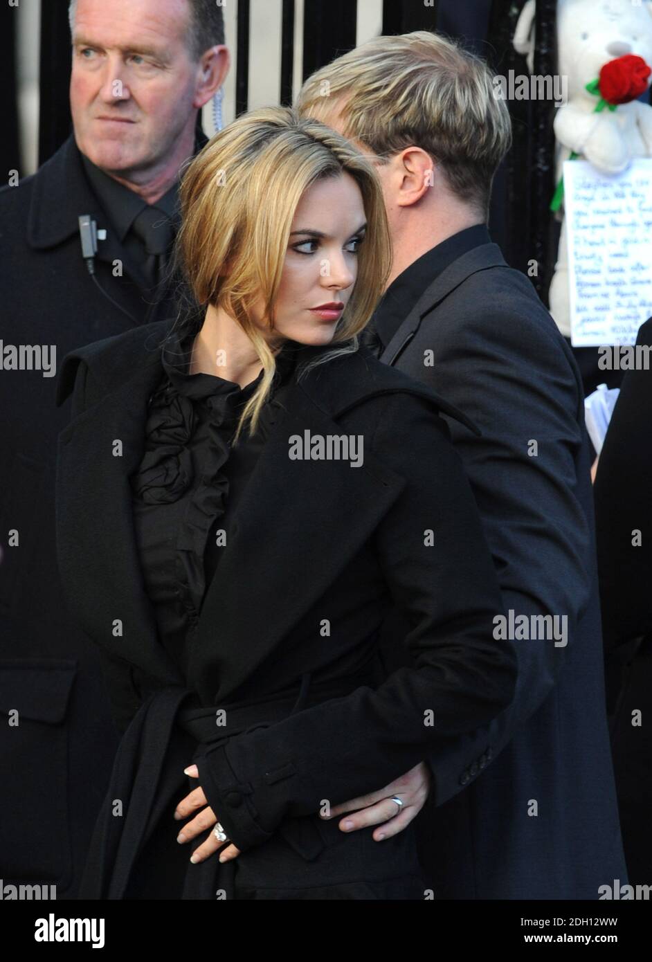 Kian Egan from Westlife and girlfriend Jodi Albert arrive at St