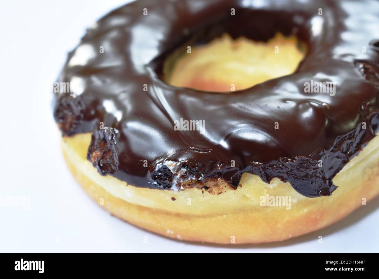 chocolate cream donuts on white background Stock Photo - Alamy