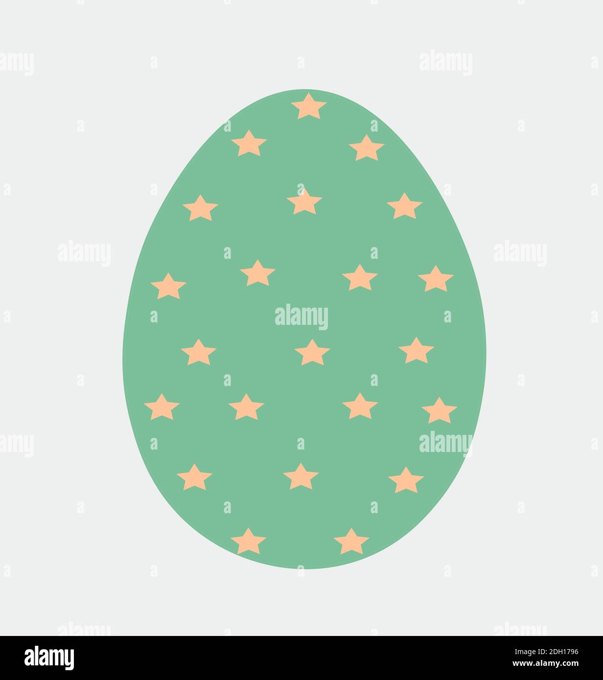 Easter Egg with stars. Illustration. Flat Design. Stock Vector