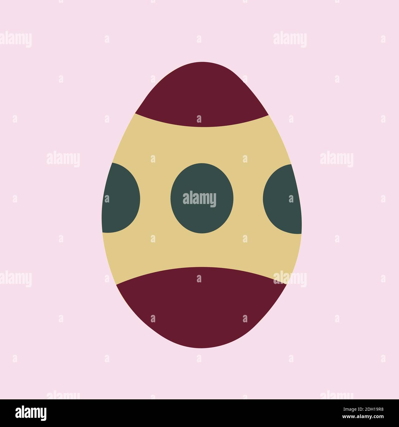 Isolated Easter Egg with circles on pink background. Stock Vector