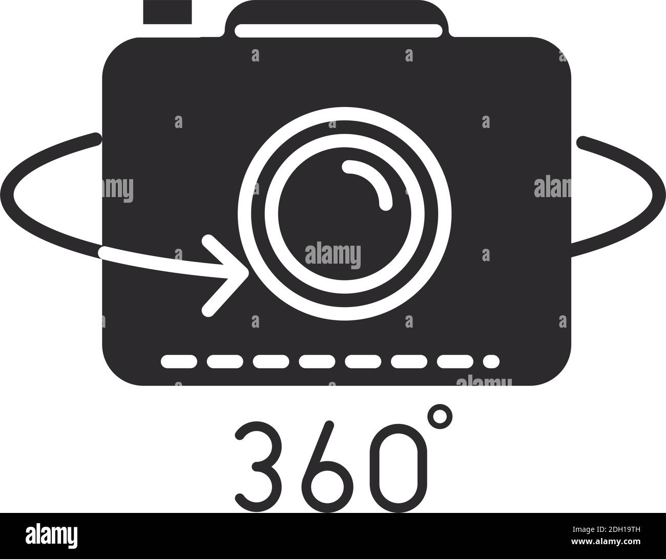 augmented reality photo 360 camera technology vector illustration silhouette style Stock Vector