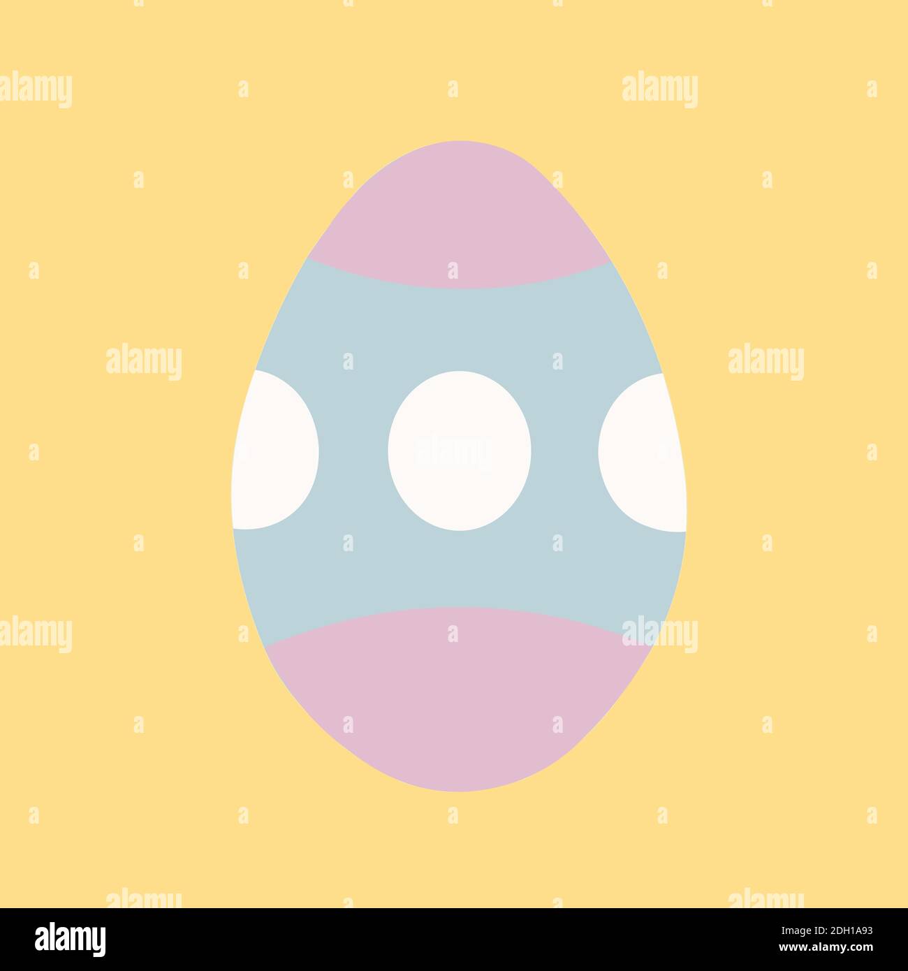 Easter Egg with circles on Orange Background. Illustration.  Stock Vector