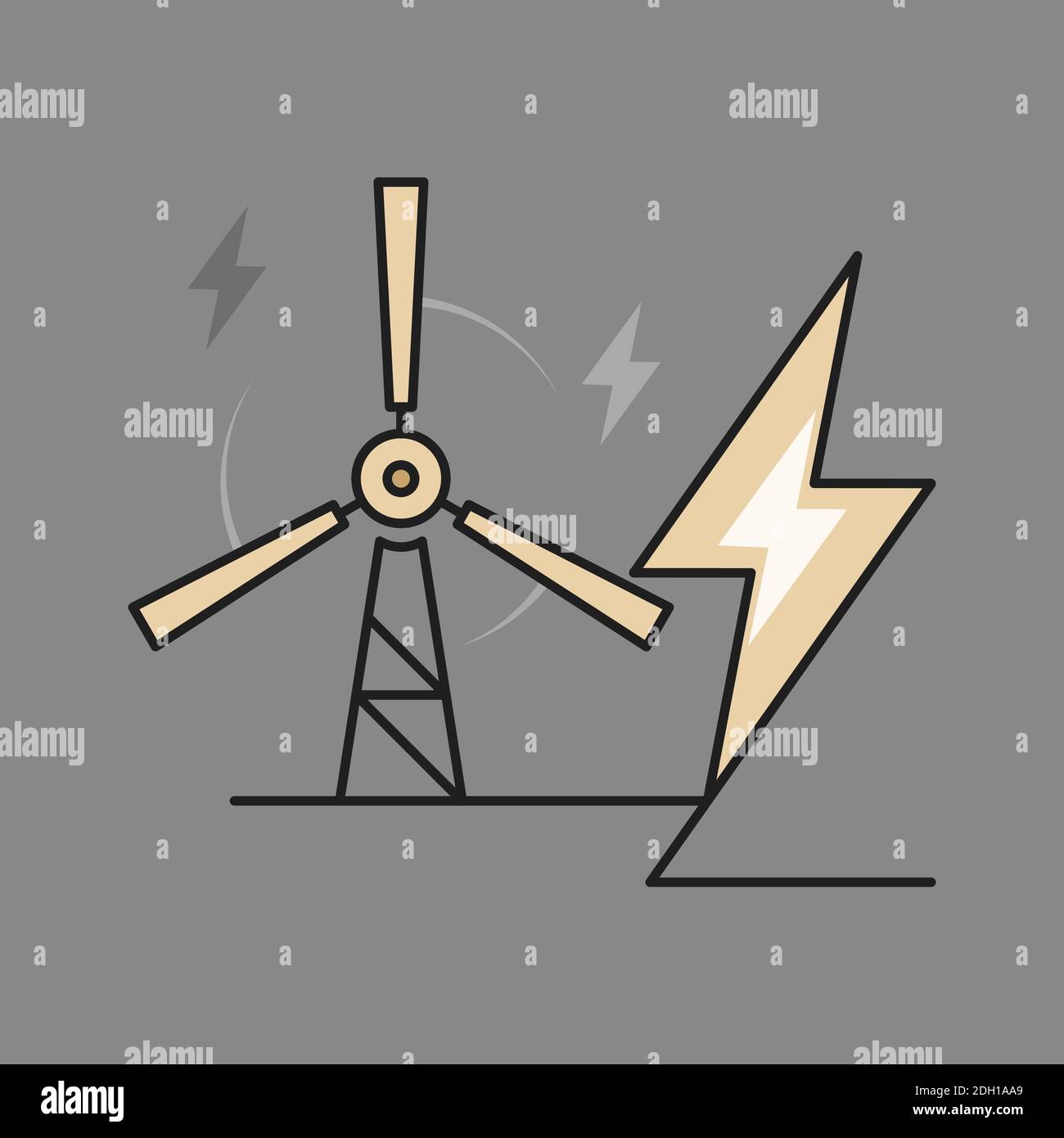 Windmill icon. Renewable energy resource concept. Flat style. Stock Vector