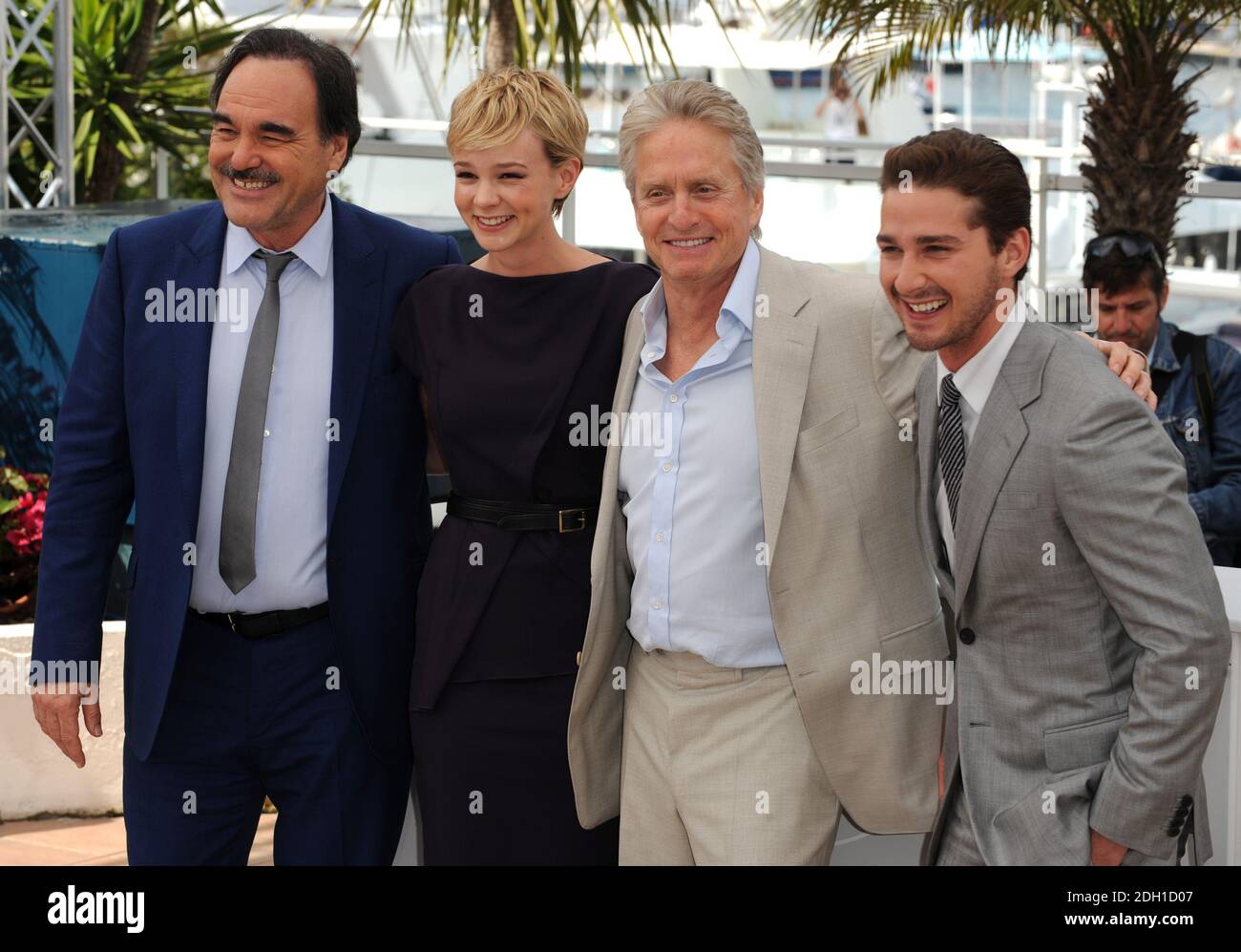 Left To Right Oliver Stone Carey Mulligan Michael Douglas And Shia Labeouf Attend The Photocall For New Film Wall Street Money Never Sleeps At The Palais De Festival In Cannes Stock Photo