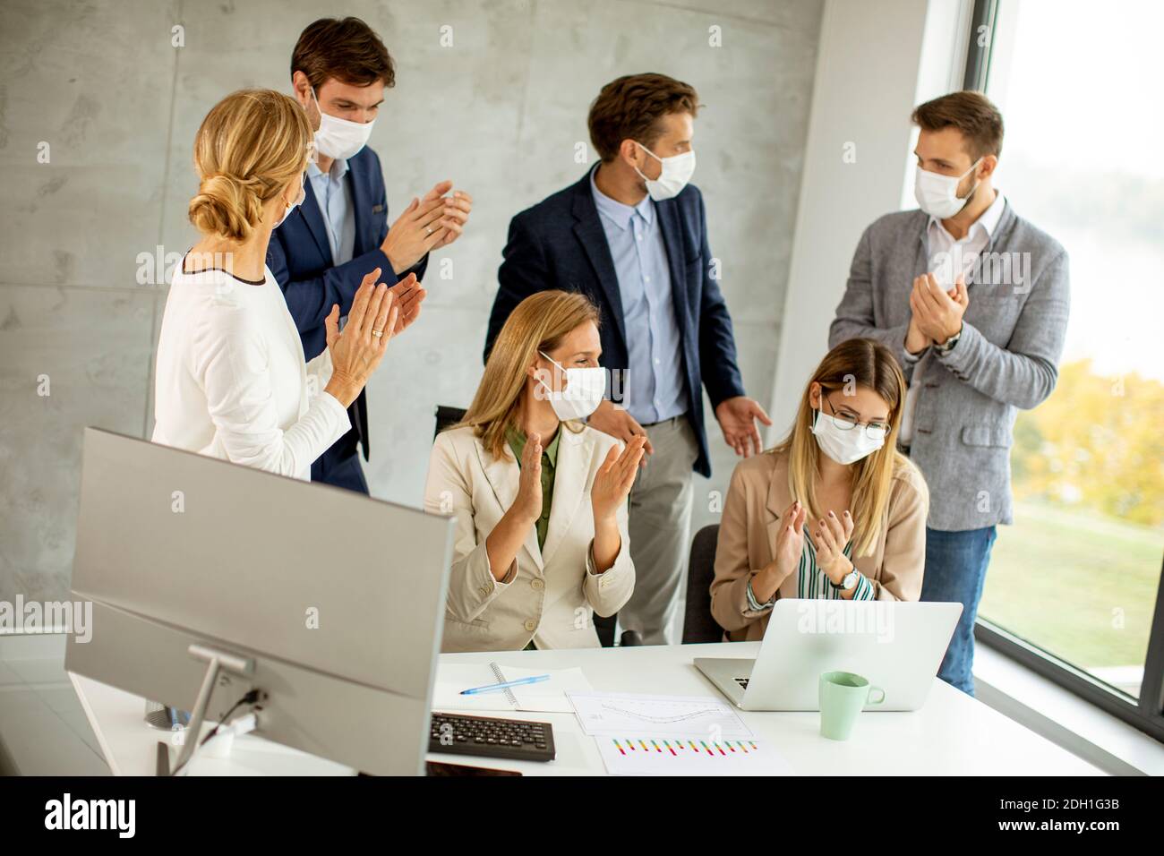 Group of business people have a meeting and working in the office and ...