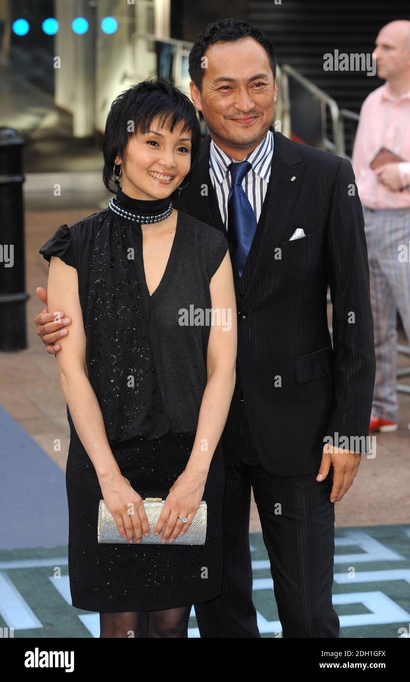 Ken Watanabe and wife arriving at the World Premiere of Inception, Odeon Cinema in Leicester Square, London. Stock Photo