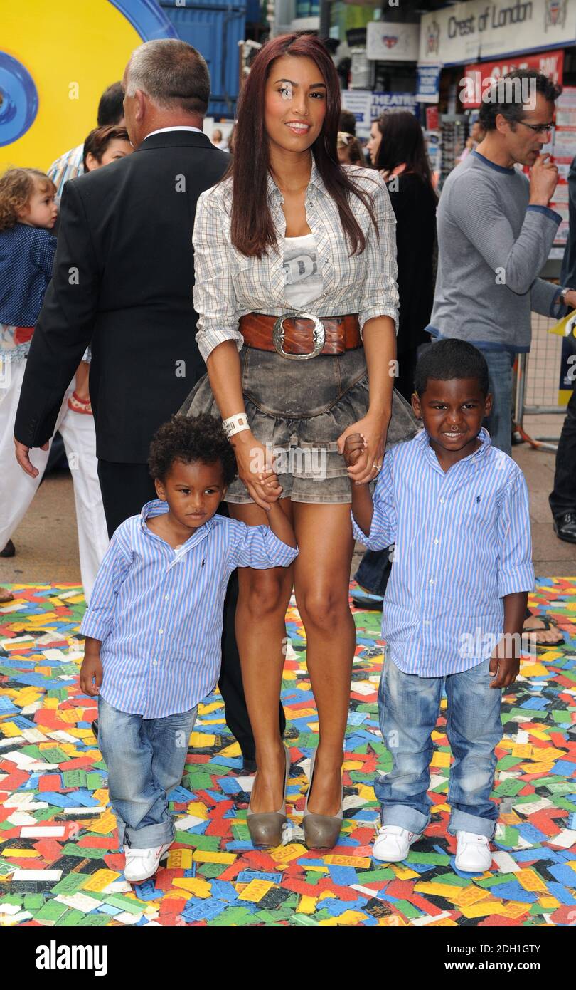 Emile Heskey's wife Chantelle Tagoe and children at the Toy Story 3D UK Premiere, Empire Cinema, Leicester Square, London. Stock Photo