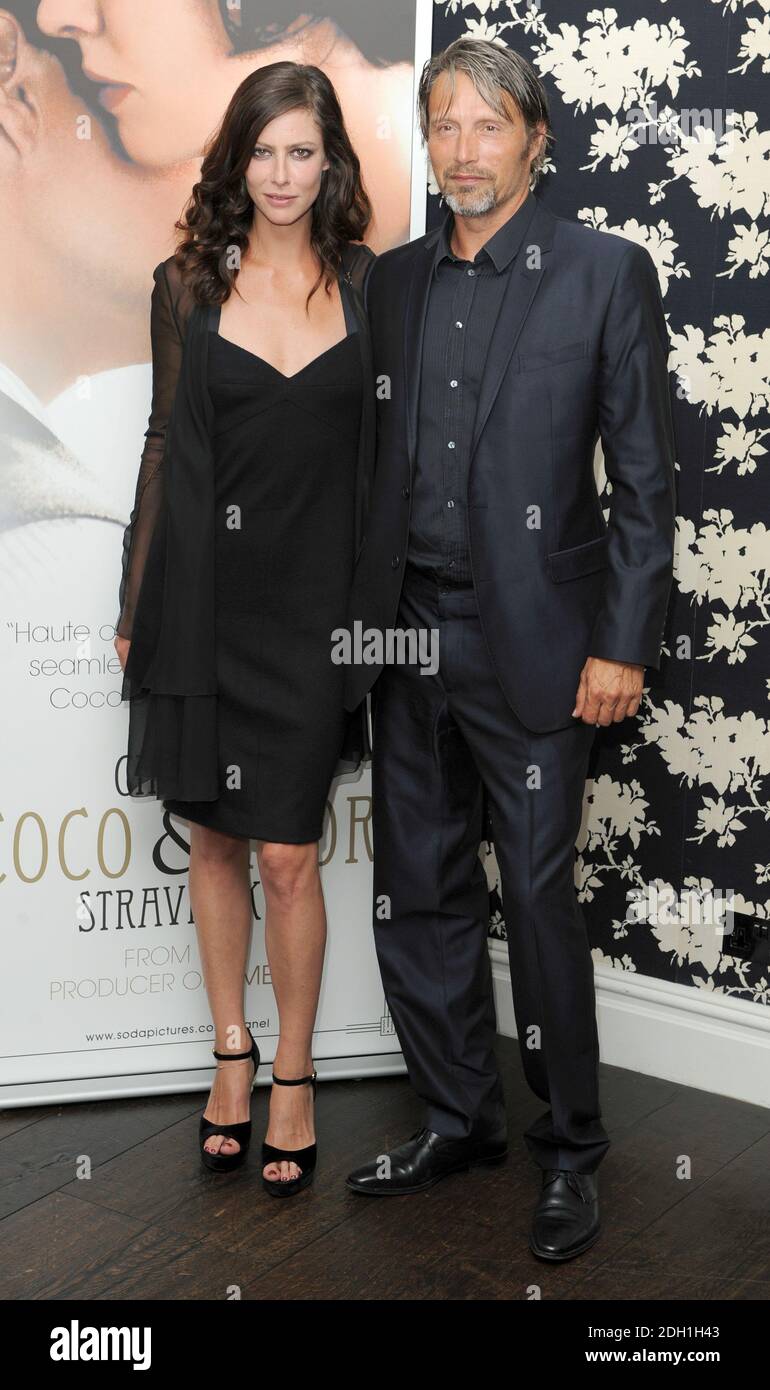 Mads Mikkelsen and Anna Mouglalis arrive at the UK Premiere of Coco Chanel  & Igor Stravinsky, The Soho Hotel, London Stock Photo - Alamy