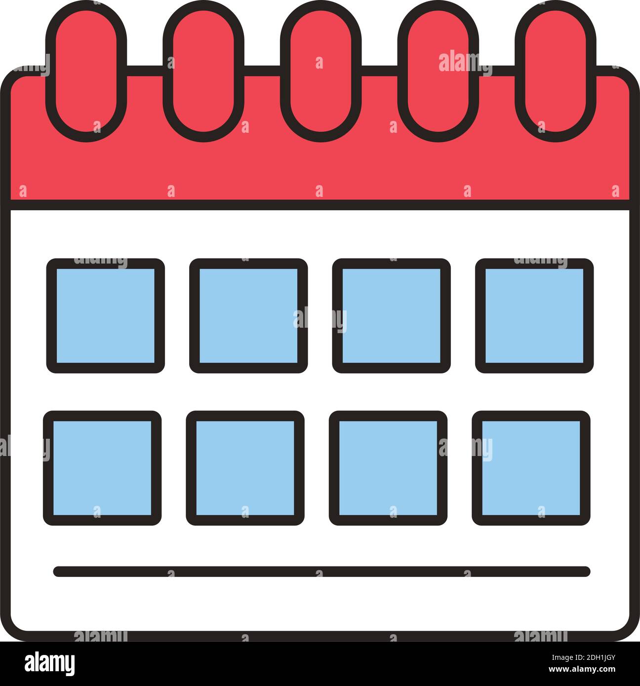 calendar reminder line and fill style icon vector illustration design ...
